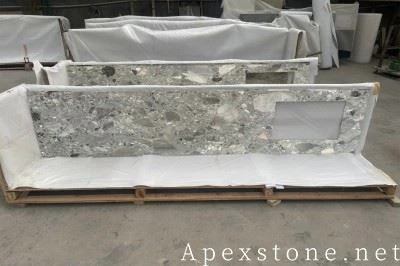 Waterfall Fossil Ash Marble Counter Tops factory